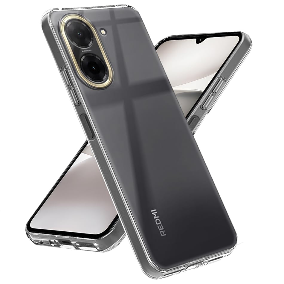Image of JGD PRODUCTS for Redmi A5 4G, Poco C 71 4G Premium Transparent Hybrid Soft Slim Dust Proof Back Case Cover with Camera Protection
