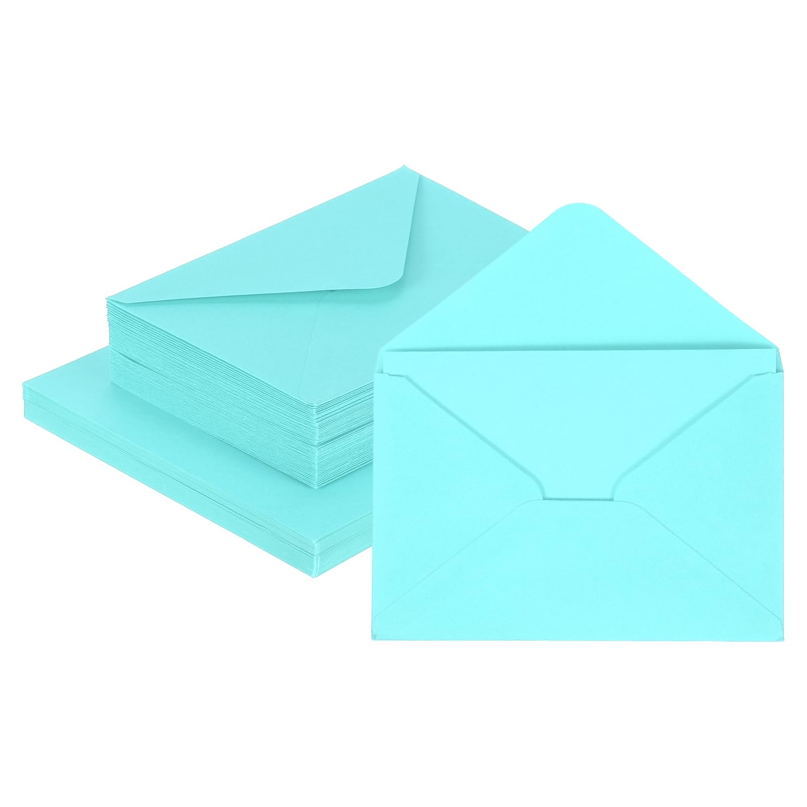 sourcing map 50 Pack 5.9x7.9 Blank Cardstock Paper with Envelope, Light Blue Card Stock Bulk Thick Folded Heavy Cardstock Paper for Printer DIY Cards Greeting Gift Wedding Postcards