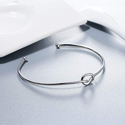 Ginger Lyne Collection Infinity Love Knot Bracelet For Women Tie The Knot Bangle Sterling Silver Adjustable Open Stretch Fits Medium To Large Size Wrist Friendship Bridesmaids Gift #TOP5
