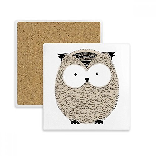 Coupe du coaster absorbant et dessous de verre hibou multicolore