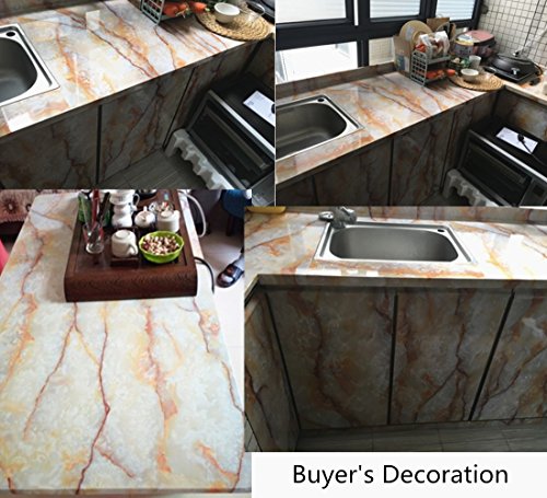 Amao White And Red Granite Marble Contact Paper For Counter Top Peel And Stick Wallpaper Backsplash Self Application 15.7Inch By 79Inch #TOP3