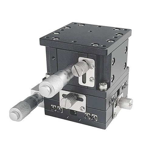 YFBCMXSKG XYZ Axis Displacement Platform Three-axis Manual Fine-Tuning Lifting Workbench Optical Mobile Slide Table LD60, for Testing Equipment Manual Goniometer Stage(LD60-CM)