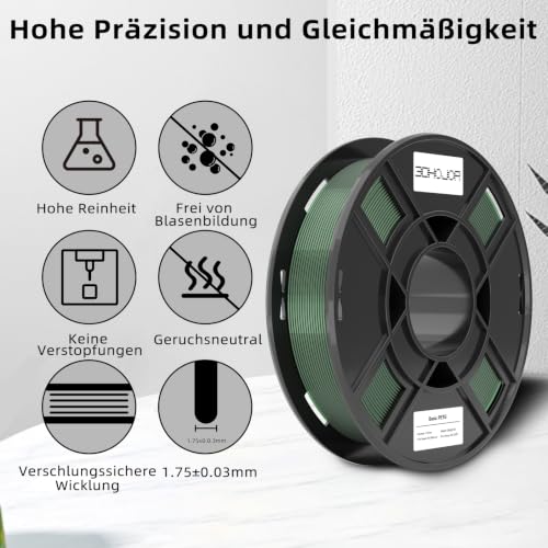 Image of 3DHoJor Basic PETG 3D Printer Filament, Multicolor, 1.75mm, 0.25kg*8 Pack, 2kg Total