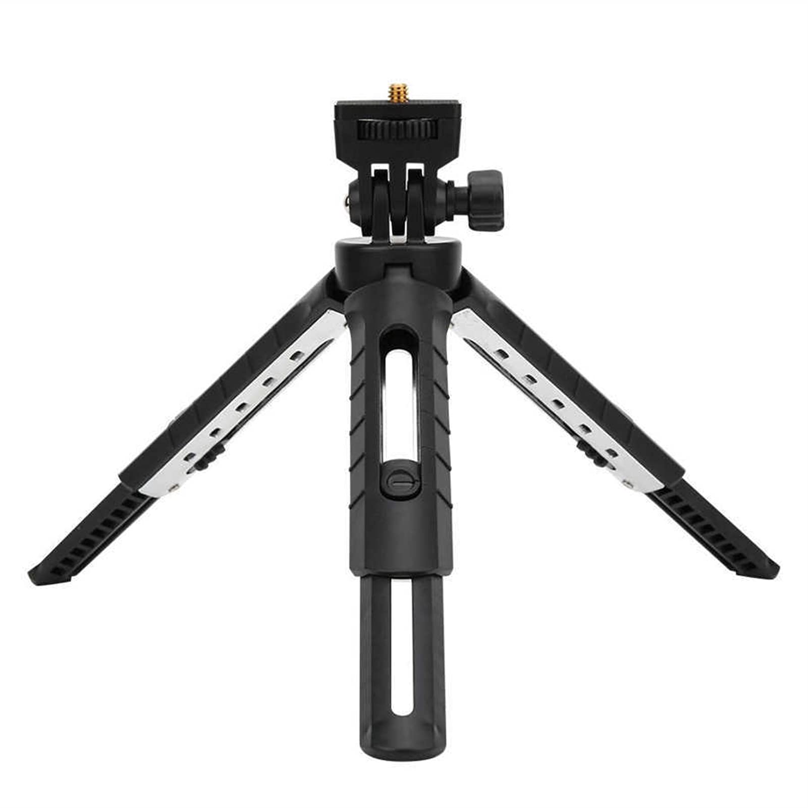 SCRUBY Treppiede pieghevole Portatile Mini Desktop Treppiede Selfie Stick 5 Altezza Regolabile 1/4 Pollice per Vlog Telefono DSLR Camera LED Luce