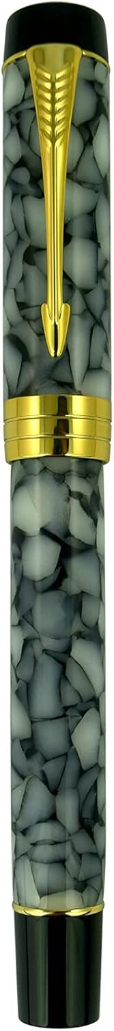 Jinhao Century Series 100 Fountain Pen, Gray Marble, 18KGP Fine Nib With Ink Converter, Arrow Clip, Gift Box
