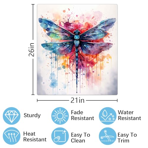 Funda magnética lavavajillas Mexpekil libélula panel decorativo reutilizable de 53 x 66 cm 2