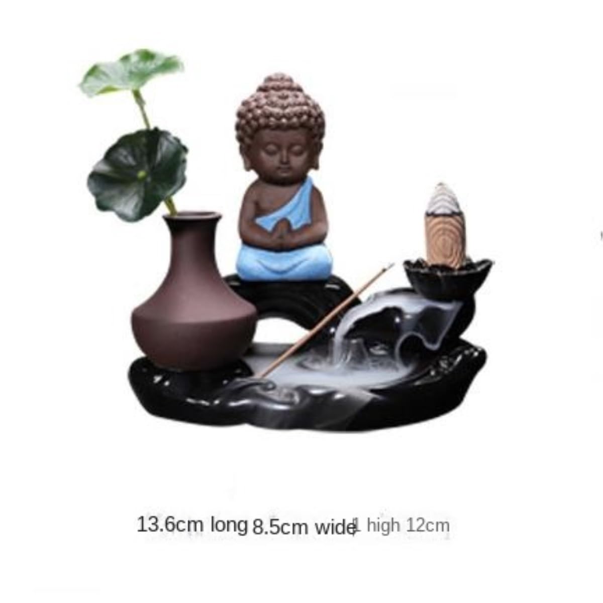 Fuentes de Incienso,Yoga Quemador De Incienso Reflujo, Madera Agar, Aromaterapia, Té, Mascotas, Muebles Creativos For El Hogar Zen(Yellow)