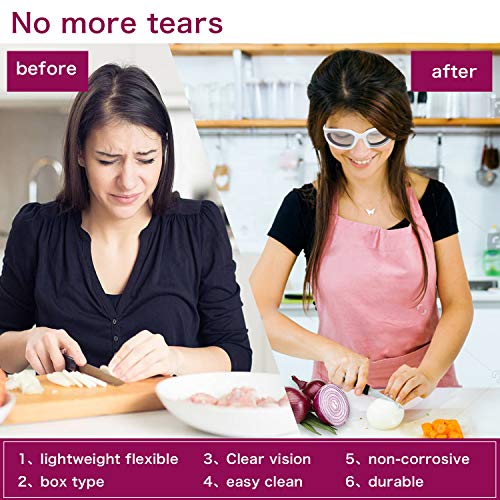 5 Pairs Onion Glasses,Onion Goggles Glasses,Anti-Fog No-Tears,Kitchen Onion Glasses with Inside Sponge for Cutting and Cooking for Women Men Cleaning Kitchen - Thumbnail 5