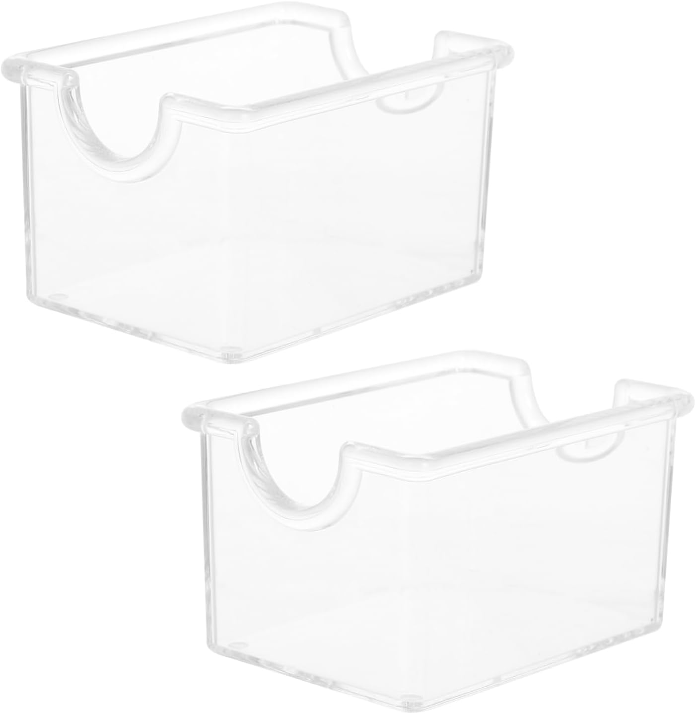 2pcs Transparent Tea Bag Organizer Box for Sugar Packets and Tea Bags Clear Storage for Home and Office Easy Access and Tidy Desktop