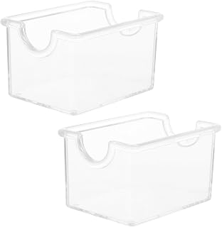 2pcs Transparent Tea Bag Organizer Box for Sugar Packets and Tea Bags Clear Storage for Home and Office Easy Access and Tidy Desktop