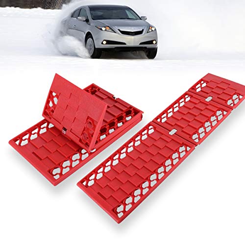 VaygWay Car Snow Traction Mat  All Weather Foldable Tire Grip  Emergency Off Road Traction Tool  Auto Escape Mat 2 Pk  Works for Snow Ice Mud Sand