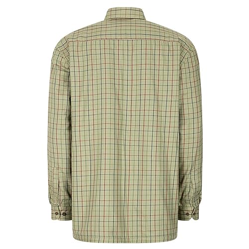 Hoggs of Fife Fleece Lined Shirt Green Tattersall Check Small (Small Green)
