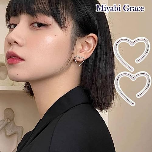 Invisible Clip On Earrings For Women Silver Large Open Heart Clip On Earrings Comfortable Non Pierced Earrings2