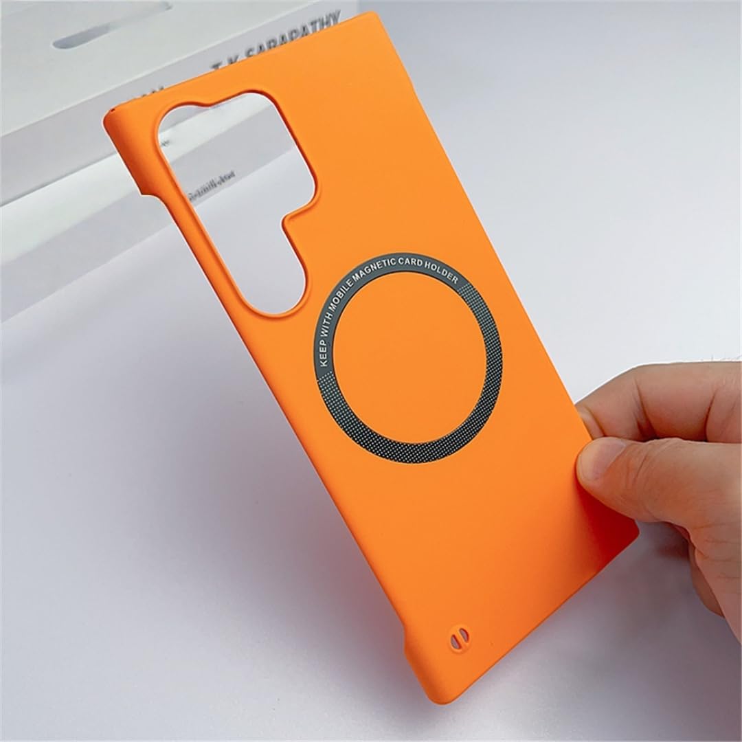 Étui magnétique de luxe Samsung S20 coque sans cadre mate haut de gamme orange