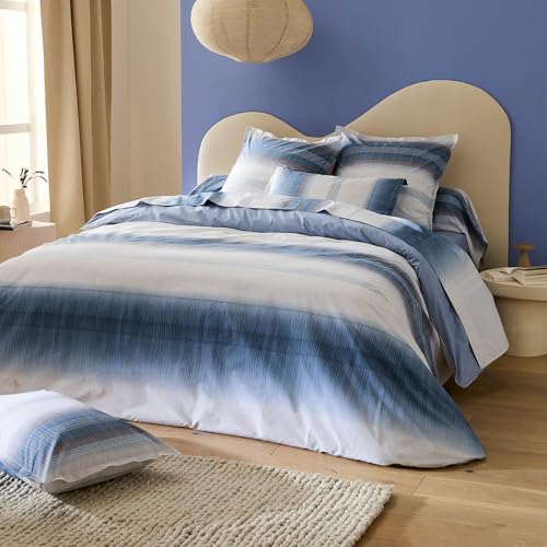 Ropa de cama 240x220cm, 50x70cm, percal, azul Esteban, 3 piezas