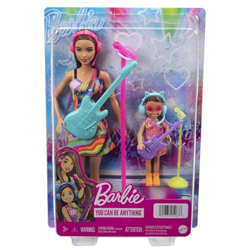 Image of Barbie Dolls & Accessories, Sisters Pop Star-Themed Playset, and Chelsea Dolls with Musical Pieces, Toy Gift for Kids​
