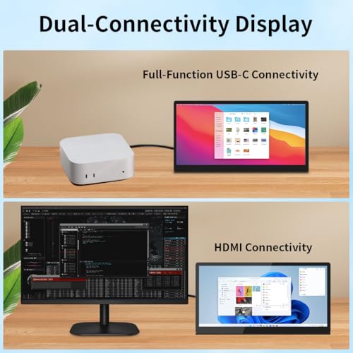 Image of 10.1 Inch Touchscreen Mini Monitor, IPS 1540x720 USB-C HDMI Portable Secondary Display with Stand & Speaker, Stretched Bar Screen for PC Laptop Rasp PI AIDA64 STEM DIY