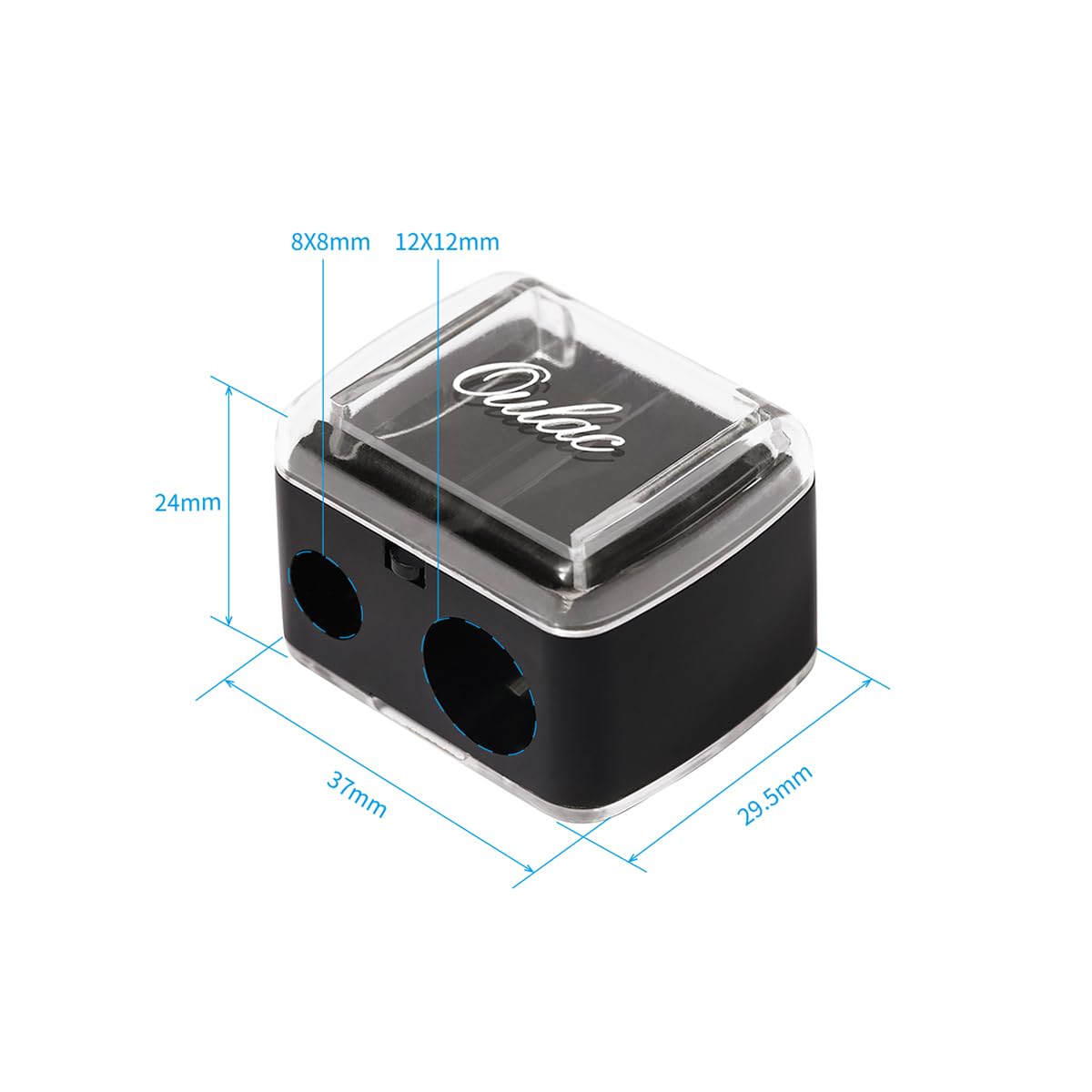 Oulac Eyeshadow Pencil Sharpener 2-in-1 Sharpener for Jumbo and Regular Eyeliner & Lip Liner Pencils No Mess, Professional Makeup Tool - Image 2