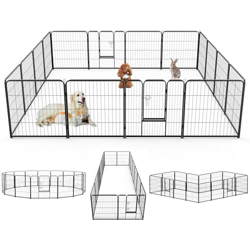 SMUG Heavy-Duty Iron Dog Playpen – 8 Panels 40” Durable, Rust-Resistant Pet Fence for Indoor & Outdoor Use, Secure & Spacious Pet Play Area for Dogs, Puppies & Small Animals