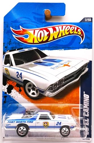 Image of Hot Wheels 2011 '' '68 EL CAMINO inch HW MAIN STREET '11 - 7 of 10 - 167 /244 White with 'FORT WORTH FIRE' on rear Quarterpanel & hood.Fort Worth emblem on door.Blower engine behind cab & Tonneau Cover