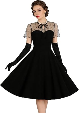 Womens 50s Retro Vintage Swing Cocktail Party Dress 1950s Rockabilly Prom Dresses