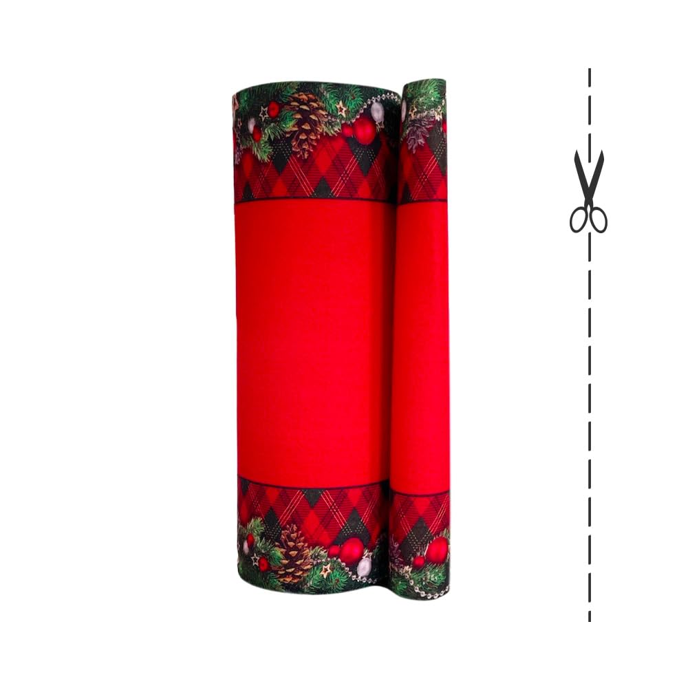 OLIVO.shop JINGLE ROLL Tappeto natalizio a metraggio per interno ed esterno, passatoia Natale su misura larga 1 metro per eventi ed allestimenti, Tappeto natalizio su misura (DECOR, 4 m)