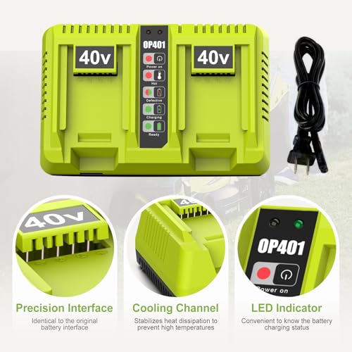 Cargador de baterías de 40V para el mantenimiento del jardín 5