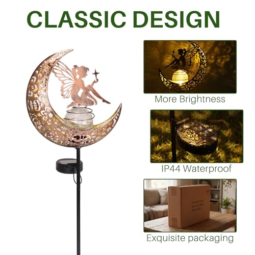 MEBRUDY Fairy Solar Garden Outdoor Decor, Moon Figurine Light Stake $18.59 AC - image 5