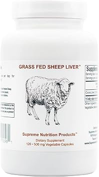 Supreme Nutrition Grass Fed Sheep Liver, 120 Pure Ovine Liver Capsules