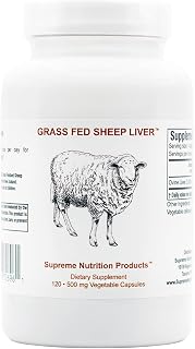 Supreme Nutrition Grass Fed Sheep Liver, 120 Pure Ovine Liver Capsules