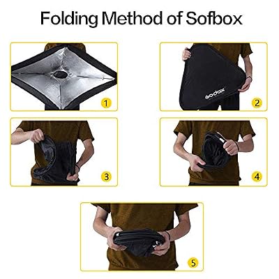 GODOX 80x80cm Foldable Flash Softbox kit with S-Type Bracket Bowens Mount Holder for Camera Flash Speedlight Studio Photography (Softbox Kit 80x80 +S-Type)