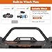Hooke Road Sturdy Front Bumper for Jeep Gladiator JT (2020-2026) & Wrangler JK JL (2007-2026), Offroad Steel Bumper with Bright Lights D-rings and Built-in Winch Plate