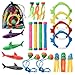 Produktbild HAOYULUO 32 Stück Tauchspielzeug für Kinder,Kinder Tauchspielzeug Set,Für Unterwasserspiele und Poolpartys für Kinder,Tauchen Spielzeug Unterwasser für 4-12 Jahren