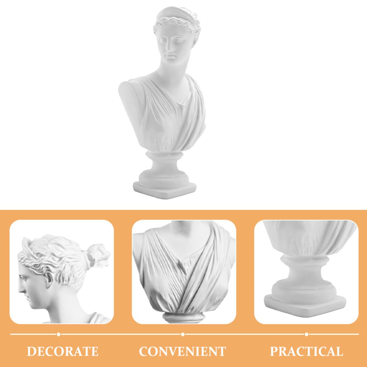 Estatua de Diosa de Resina White, Busto Decorativo para Adornos de Oficina, Sala y Obsequio de Inauguración