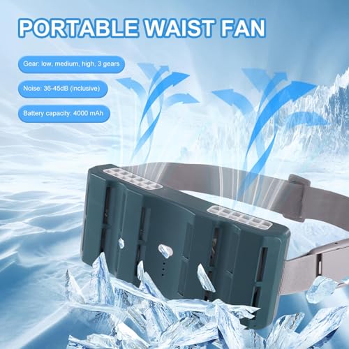 Ventilateur de ceinture portable rechargeable compact et puissant