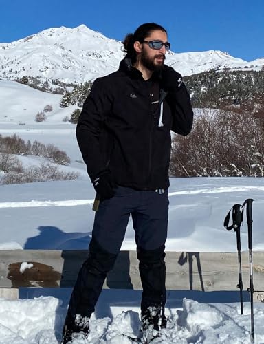 TBMPOY Men's Snow Ski Pants Waterproof Fleece Lined Insulated Softshell Winter Snowboard Hiking Zipper Bottom Leg 7