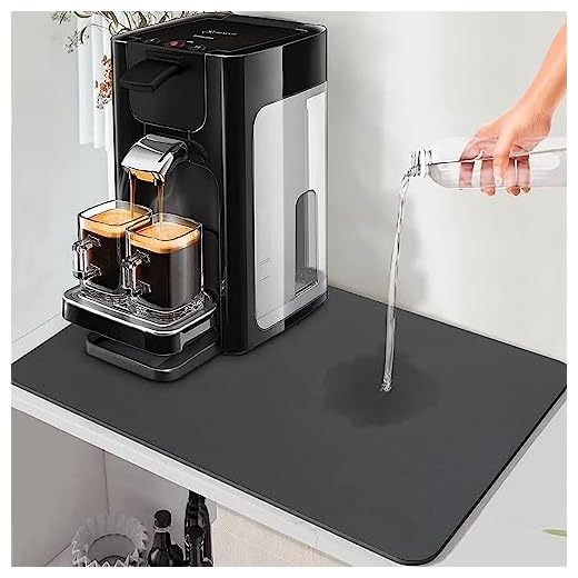 Coffee Mat for Pot Espresso Machine, Large Coffee Maker Mat for Countertops, Coffee Bar Accessories Under Appliance Mats, Golener coffee bar mat, Thick Countertop Protector 25"x17"(Grey)
