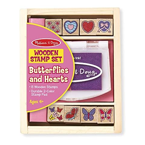 Melissa & Doug Butterfly and Hearts Stamp Set Arts and Crafts Stamp Sets and Stencils 3+ Gift for Boy or Girl Cover