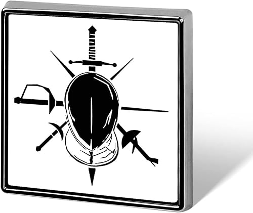 Broche cuadrado de solapa para esgrima, broche de insignia de arte, bolsas de ropa, decoración para mujeres y hombres, regalo de boda, 0.709in