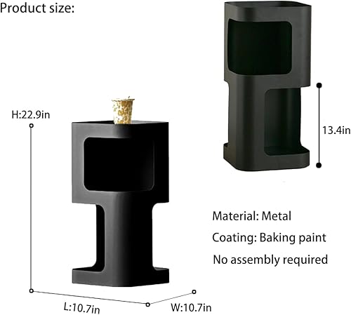 Miniatura 3 de Mesa auxiliar moderna, mesa auxiliar pequeña para espacios pequeños, mesita de noche de metal con estante de almacenamiento, mesa de noche que