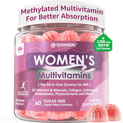Womens Multivitamin Gummy Methylated Multivitamin for Women GLP-1 Friendly Biotin Iron Collagen Methylfolate B Complex Womens Complete Support Hair Skin and Nails Vitamins No Sugar 60 Cts