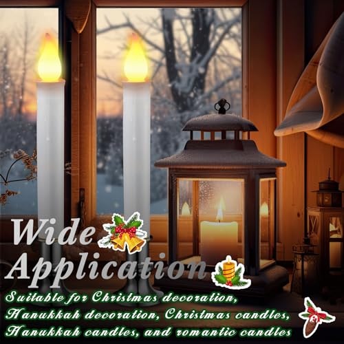 Bougies de Noël à LED avec flamme ambrée vacillante de 24 cm - 5