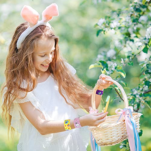 48Pcs Easter Basket Stuffers Slap Bracelets Bulk For Kids, Easter Toys Egg Fillers Gifts With Bunny Party Favors Accessories Classroom Prizes For Toddlers Girls Boys #TOP5