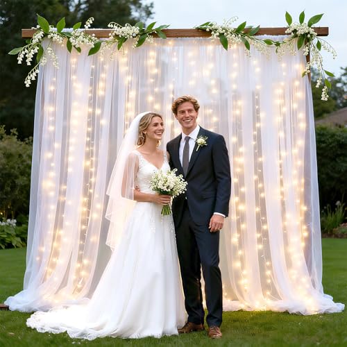 Ledido Fondo de Tul Champagne 10x10ft con Luces LED miniatura 7