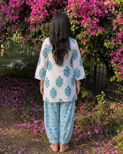 Image of ANNI Designer Afgani Salwar Suit for Women Viscose Printed | Co Ord Set for Woman | Straight Kurta Outfit Mandarin Collar Long Sleeve Ethnic Dress Stylish Womens Clothing
