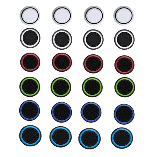 CDHKOZ 24PCS Silicone Joystick Grips for PS2, PS3, PS4, PS5, Xbox One, Xbox Series X S, Xbox 360, Analog Thumbstick Caps Covers for Switch Pro Controller