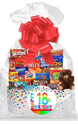 CakeSupplyShop Item #018BSG - Paquete de galletas Rainbow Thinking Of You con texto en inglés "Happy 18th Birthday", paquete de caja de regalo de