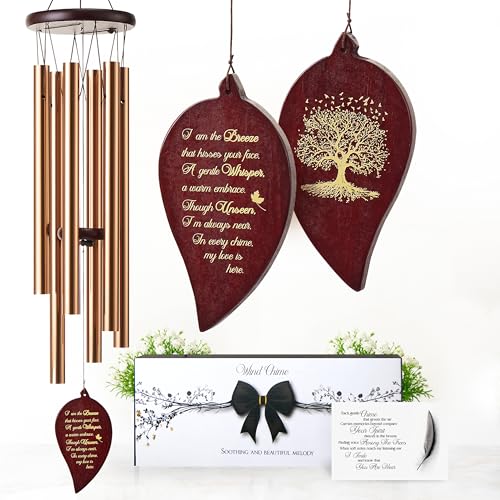 Image of 32 Inch Memorial Wind Chimes Outdoor, Sympathy Gifts for Loss of Loved One, Memorial Gifts for Loss of Mom, Sympathy Wind Chimes for Mother, Father, Brother, Sister