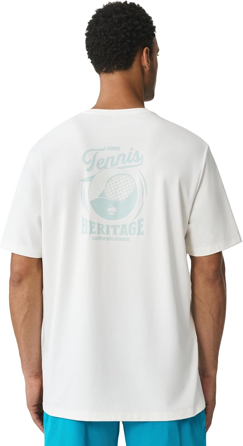 K-Swiss Men's Tennis T-Shirt - Silky Soft Breathable Athletic Graphic Tee Casual Workout Shirt