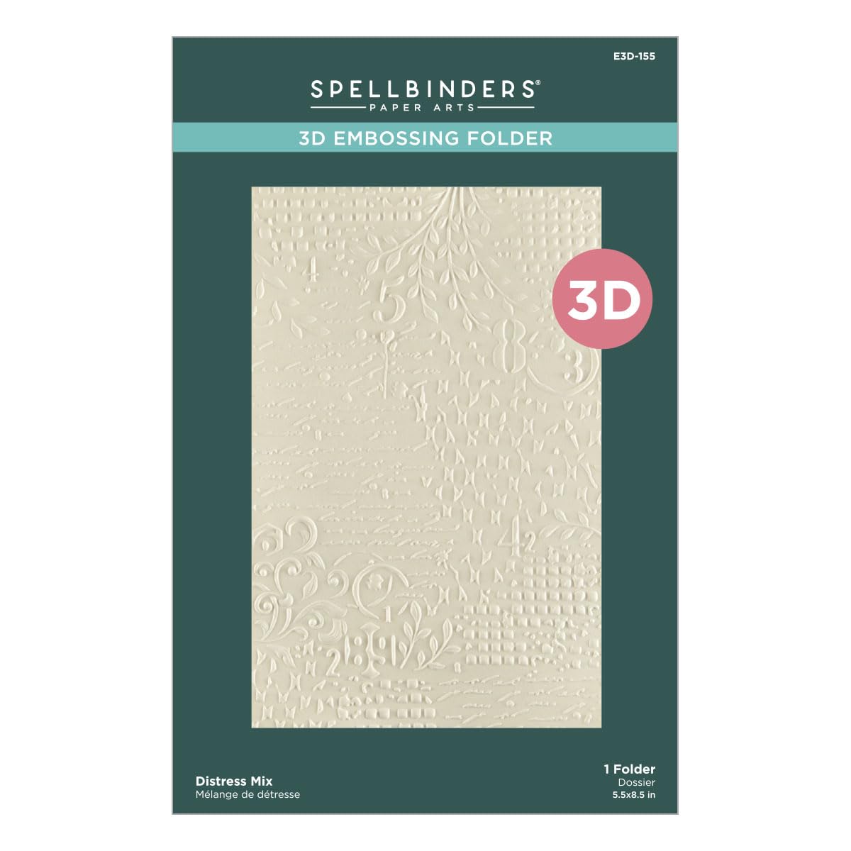 Spellbinders Clear Distress Mix 3D Embossing Folder From The Beautifully Imperfect Collection